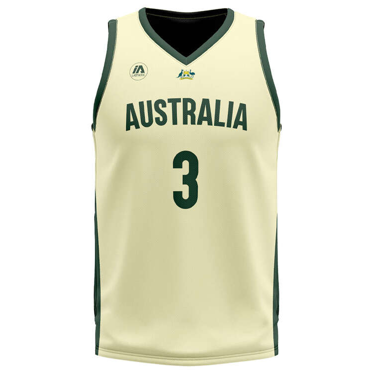 Australian Boomers Mens Josh Giddey 2023 Basketball Jersey, Gold, rebel_hi-res