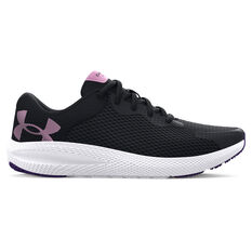 Under Armour Charged Pursuit 2 GS Kids Running Shoes Black/White US 4, Black/White, rebel_hi-res
