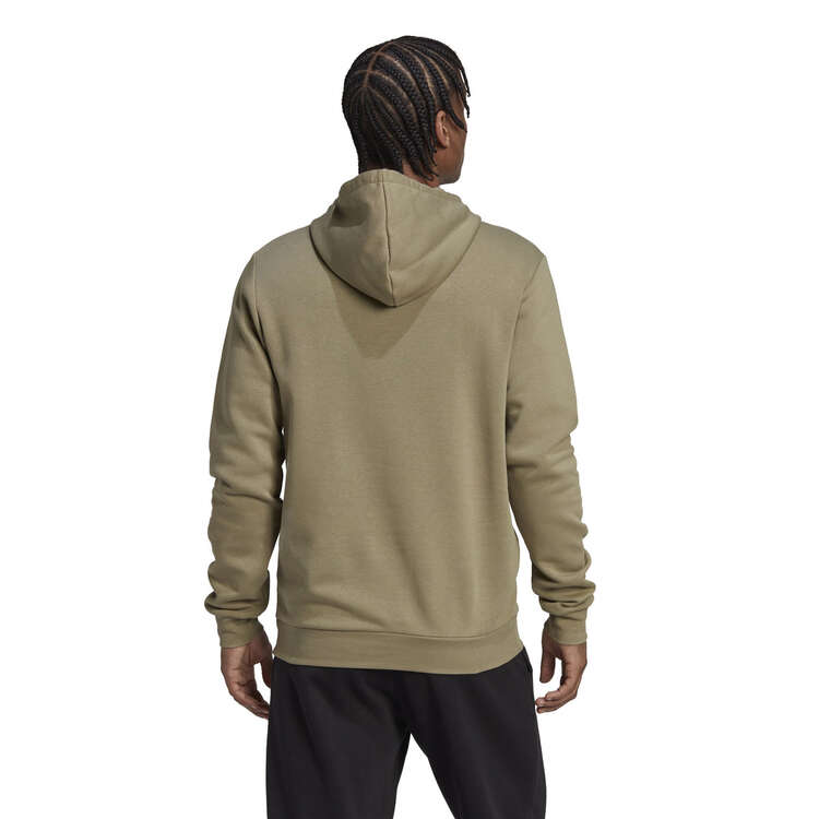 adidas Mens Essentials Feel Cozy Pullover Fleece Hoodie, Khaki, rebel_hi-res