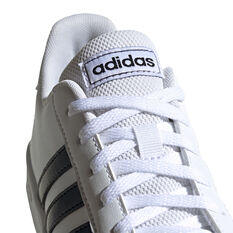 adidas Grand Court GS Kids Casual Shoes, White/Black, rebel_hi-res
