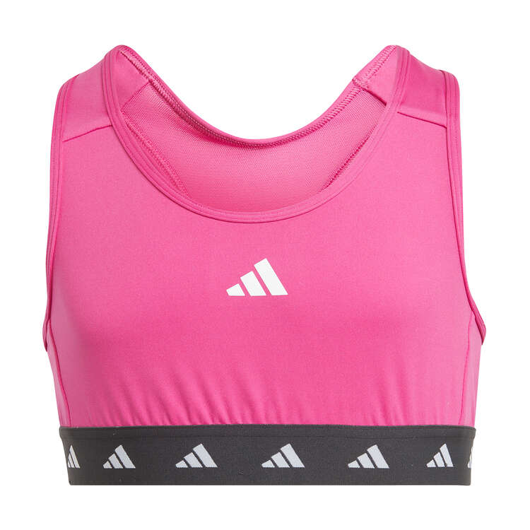 adidas Girls Techfit Power Sports Bra Pink 8, Pink, rebel_hi-res
