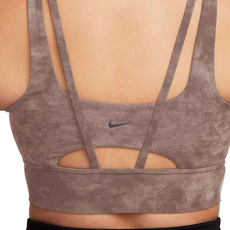 Nike Womens Dri-FIT Allate Ellipse Low Support Padded Tie-Dye Sports Bra, Mauve, rebel_hi-res