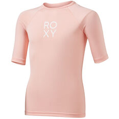 Roxy Girls Fitness Short Sleeve Lycra Peach 8, Peach, rebel_hi-res