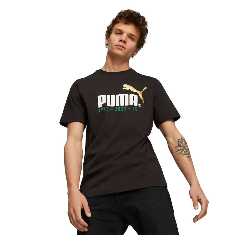 Puma Mens No. 1 Logo Celebration Tee Black XS, Black, rebel_hi-res