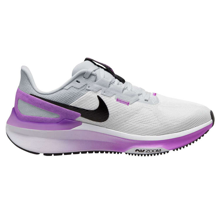 Nike Air Zoom Structure 25 Womens Running Shoes White/Purple US 7, White/Purple, rebel_hi-res