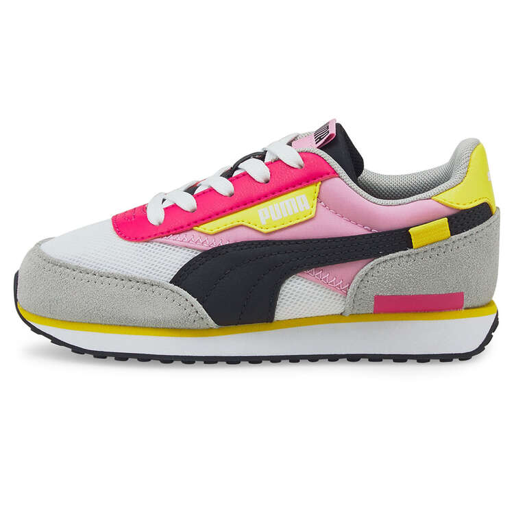 Puma Future Rider Splash PS Kids Casual Shoes, White/Pink, rebel_hi-res