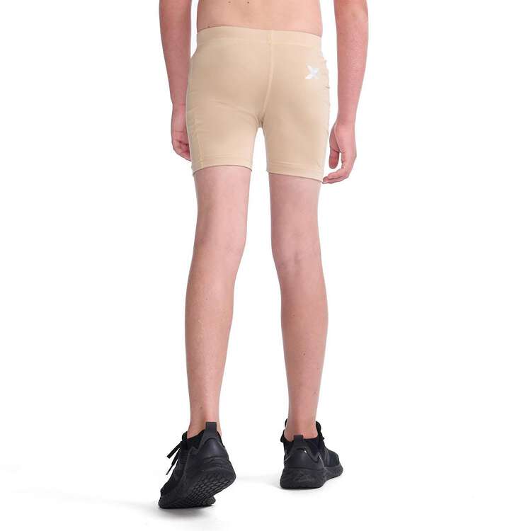 2XU Boys Half Compression Shorts, Beige, rebel_hi-res