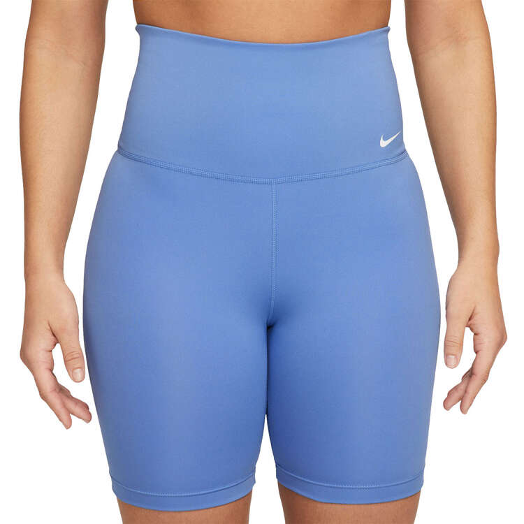 Nike One Womens High-Rise 7 Inch Bike Shorts, Blue, rebel_hi-res