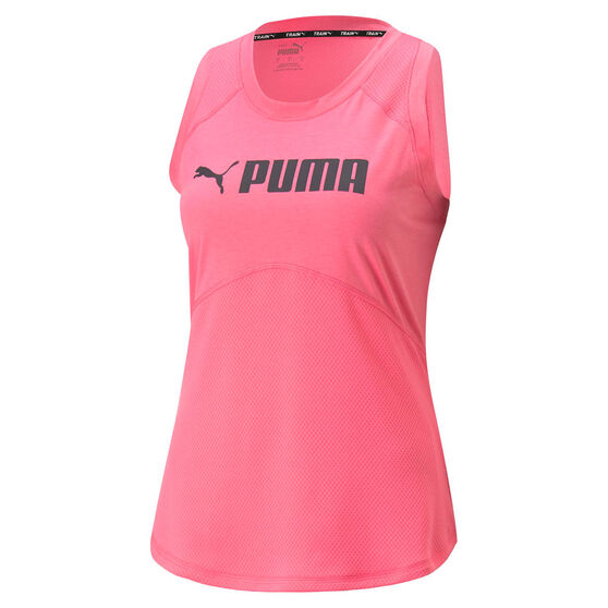 Puma Womens Fit Logo Training Tank, Pink, rebel_hi-res