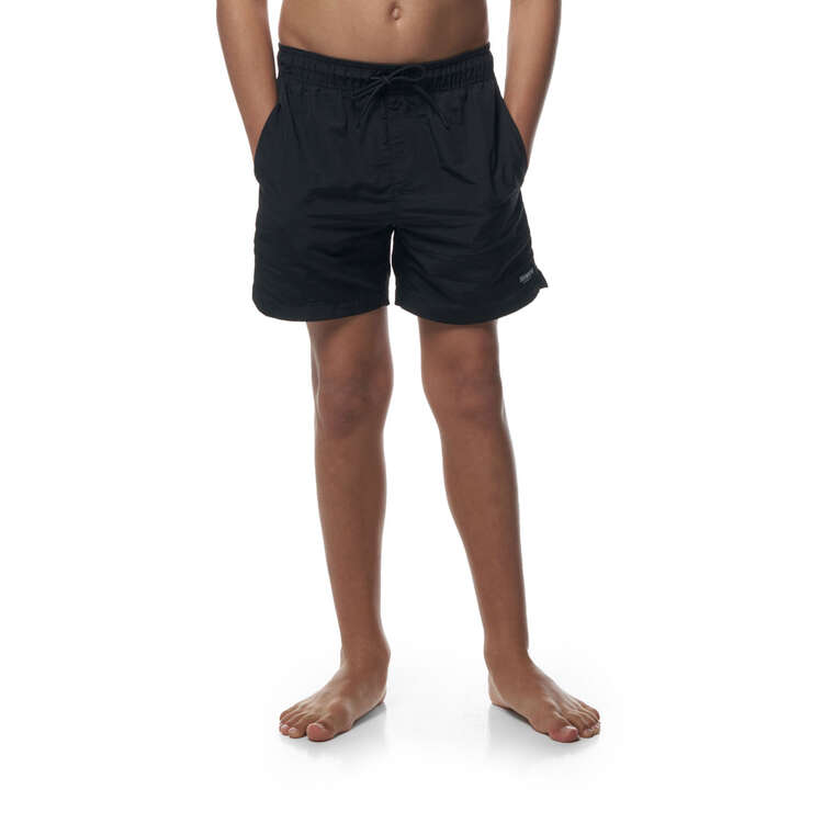 Tahwalhi Boys Solid Pool Shorts Black 8, Black, rebel_hi-res