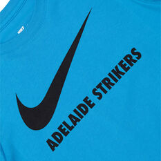 Adelaide Strikers 2021/22 Kids Swoosh Tee, Blue, rebel_hi-res