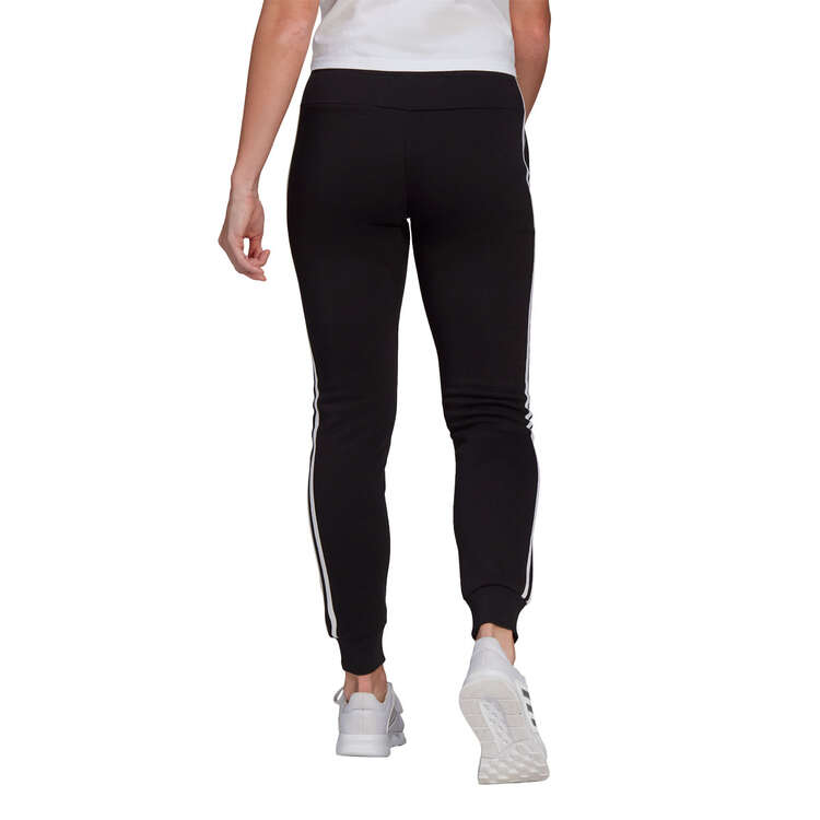 adidas Womens Essentials 3-Stripes Slim Fleece Track Pants, Black, rebel_hi-res