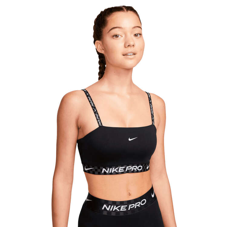 Nike Pro Womens Indy Light Support Bandeau Sports Bra Black XL
