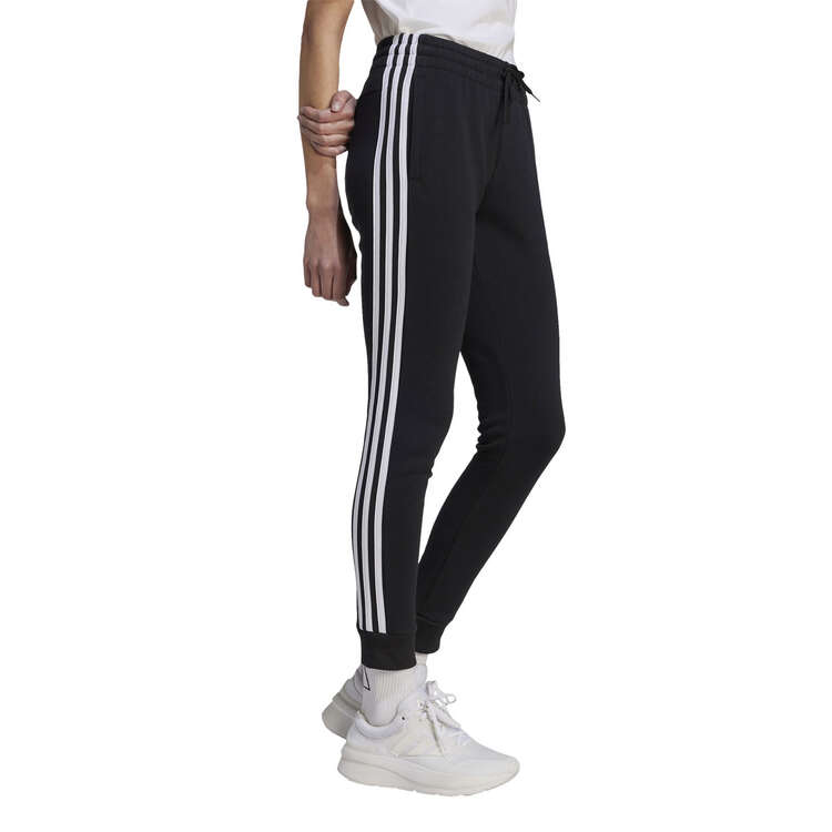 adidas Womens Essentials 3-Stripes Fleece Pants Black XS, Black, rebel_hi-res