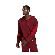 adidas Mens Sportswear Future Icons Full-Zip Hoodie Red XS, Red, rebel_hi-res