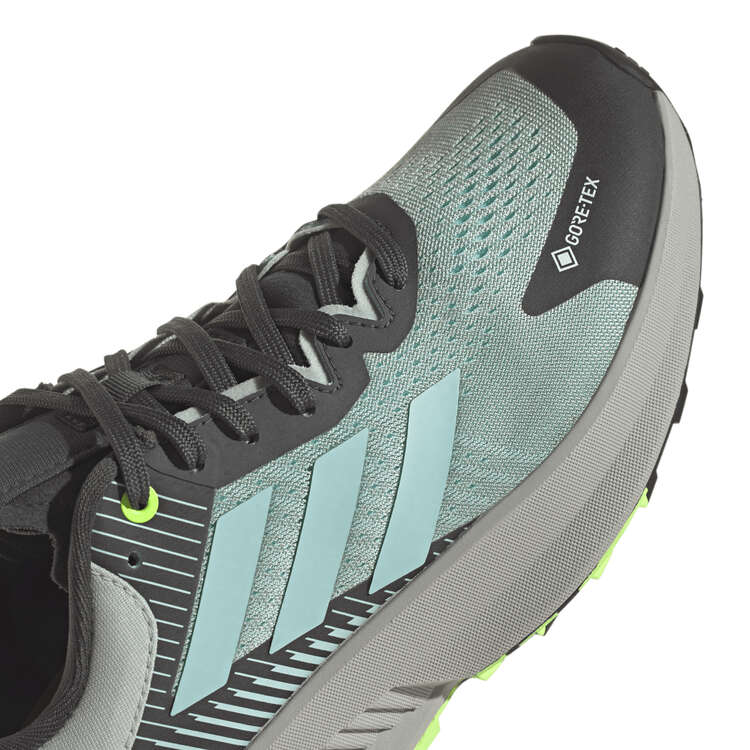 adidas Terrex Soulstride Flow GTX Womens Trail Running Shoes, Silver/Blue, rebel_hi-res