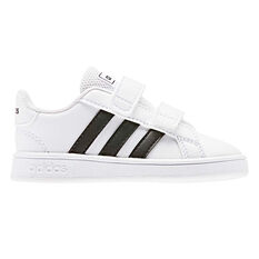 adidas Grand Court Toddlers Shoes White/Black US 4, White/Black, rebel_hi-res
