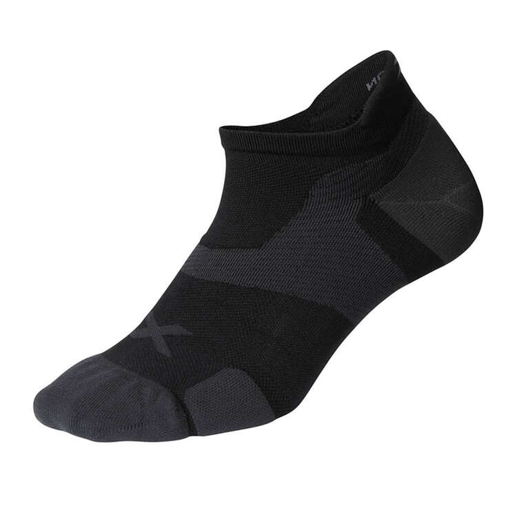 2XU Vectr Cushion No Show Socks, Black, rebel_hi-res
