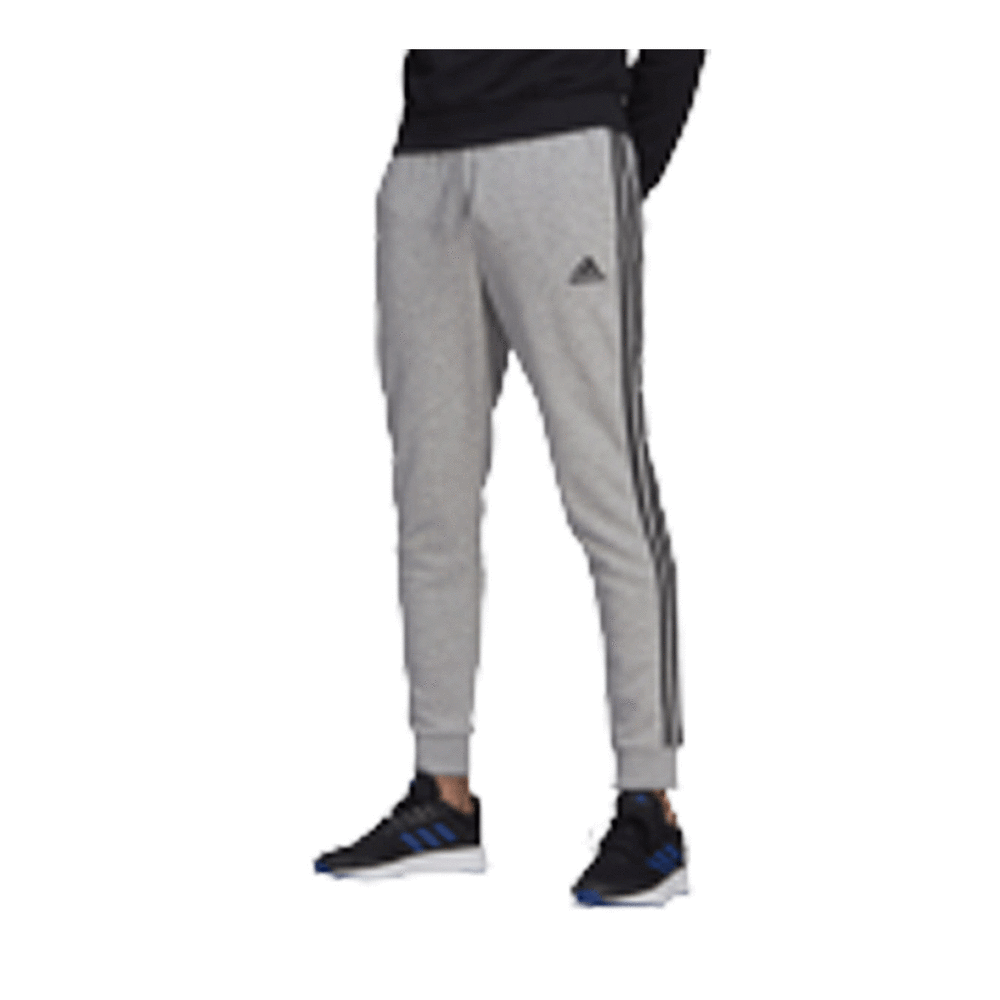 adidas Mens Essentials Fleece Tapered Cuff Pants Grey XXL | Rebel Sport
