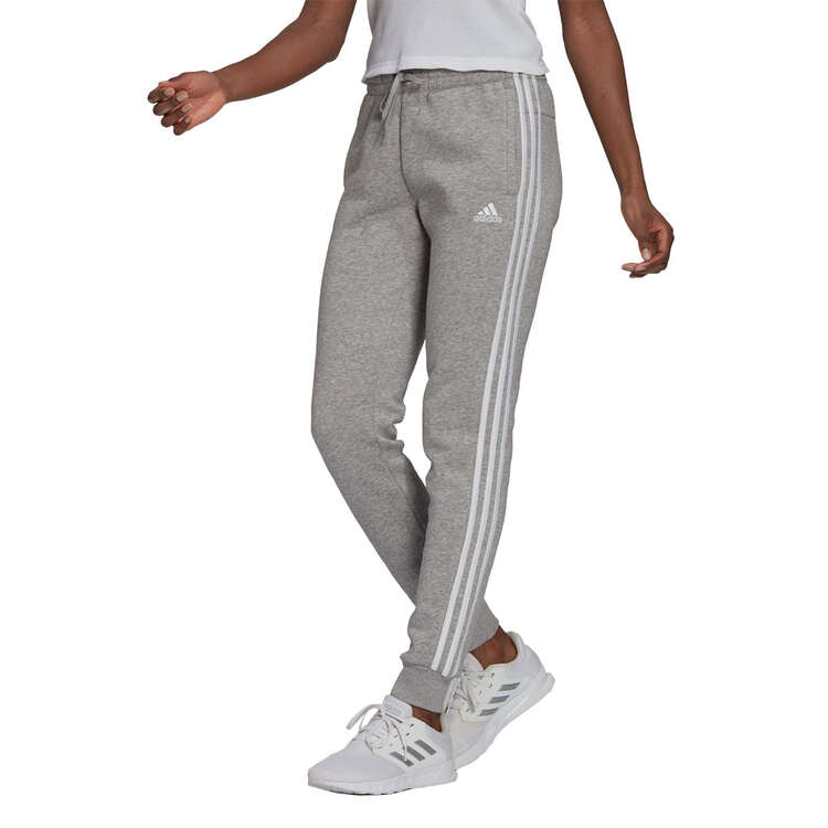 adidas Womens Essentials Fleece 3-Stripes Pants Grey XS, Grey, rebel_hi-res