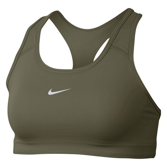 Nike Womens Swoosh Medium Support Sports Bra, Khaki, rebel_hi-res