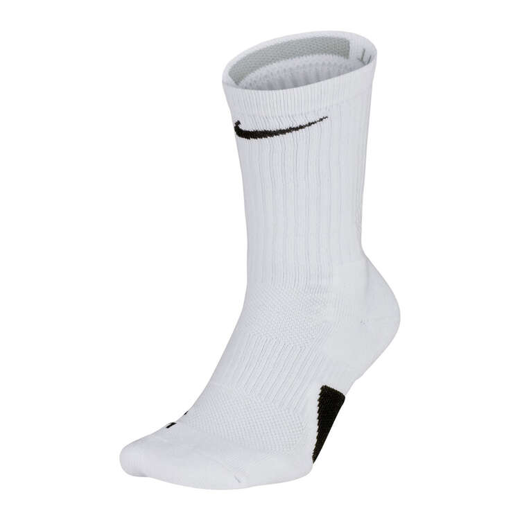 Nike Elite Crew Basketball Socks White M, White, rebel_hi-res