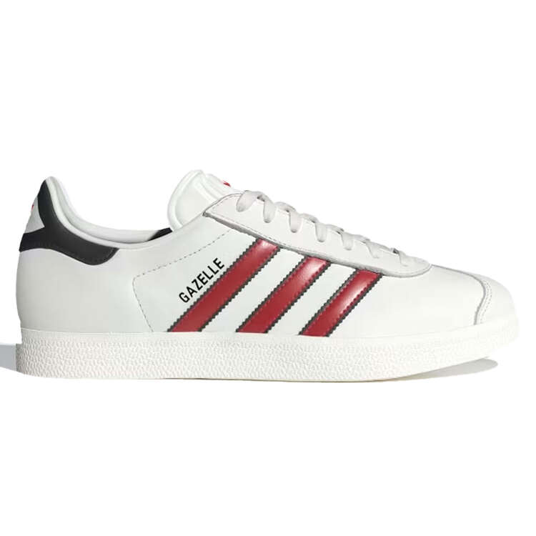 adidas Originals Gazelle Mens Casual Shoes White/Red US 7, White/Red, rebel_hi-res