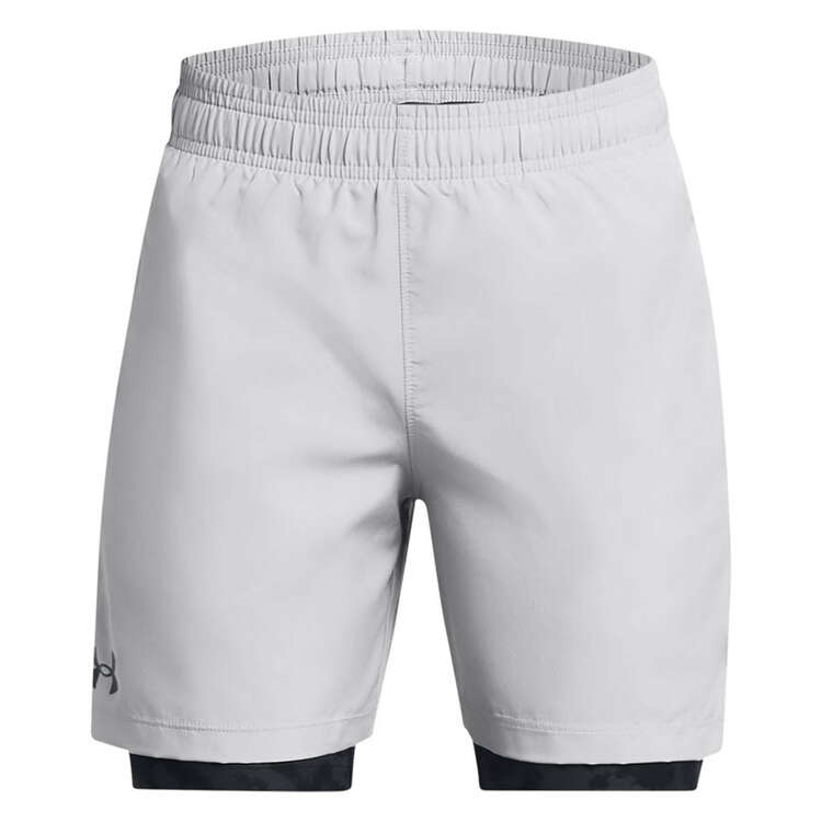 Under Armour Kids Woven 2in1 Shorts, Grey/Black, rebel_hi-res