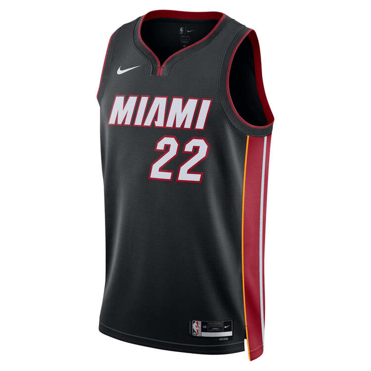 Miami Heat Jimmy Butler Mens Icon Edition 2023/24 Basketball Jersey, Black, rebel_hi-res
