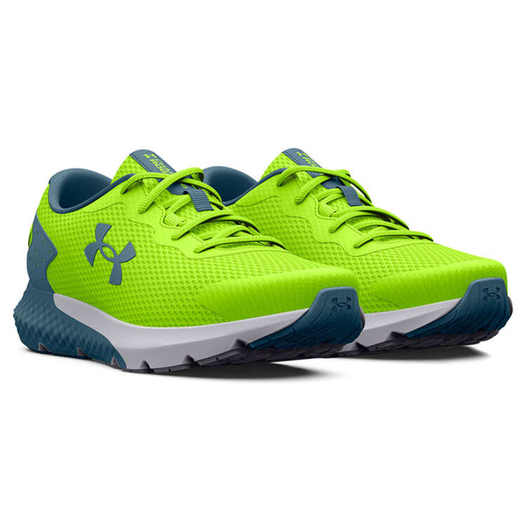 Under Armour Charged Rogue 3 GS Kids Running Shoes, Green/Blue, rebel_hi-res