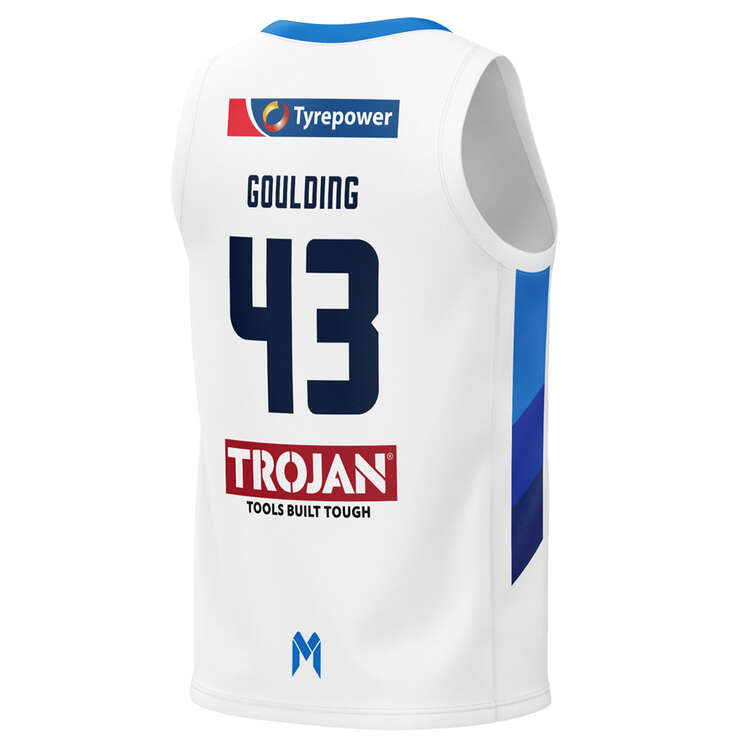 Champion Youth Melbourne United Chris Goulding 2023/24 Away Basketball Jersey White 8, White, rebel_hi-res