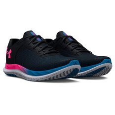 Under Armour Charged Breeze Womens Running Shoes, Black/Pink, rebel_hi-res