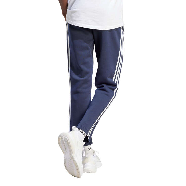 adidas Mens Essentials Fleece Open Hem 3-Stripes Pants, Navy/White, rebel_hi-res