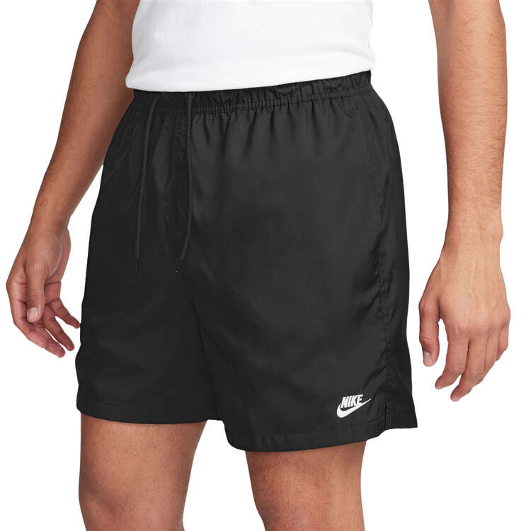 Nike Mens Club Woven Lined Flow Shorts, Black/White, rebel_hi-res