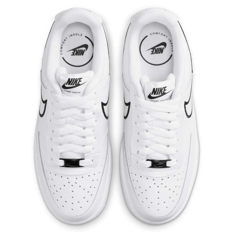 Nike Court Vision Low Premium Womens Casual Shoes, White/Metallic, rebel_hi-res