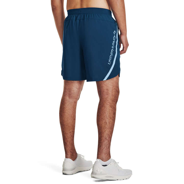 Under Armour Mens UA Launch 7-Inch Graphic Shorts Blue S, Blue, rebel_hi-res