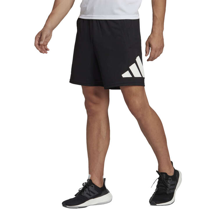 adidas Mens Train Essentials Logo Training Shorts Black/White XS, Black/White, rebel_hi-res