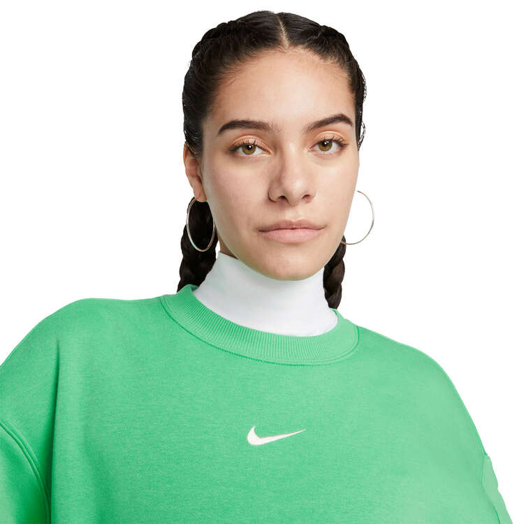 Nike Womens Sportswear Phoenix Fleece Oversized Crewneck Sweatshirt Green L, Green, rebel_hi-res
