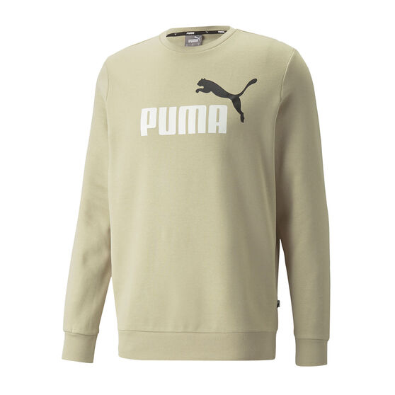 Puma Mens Essentials+ Two-Tone Big Logo Sweatshirt, Beige, rebel_hi-res