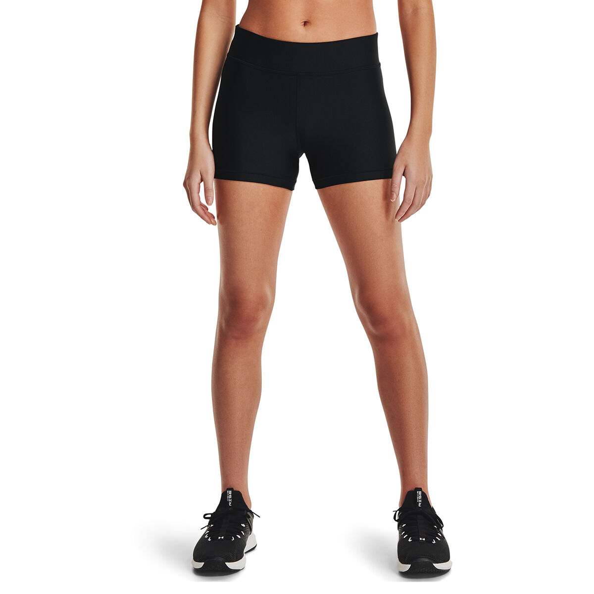 Under Armour Womens HeatGear Armour Mid Rise Shorty Training Shorts Rebel Sport