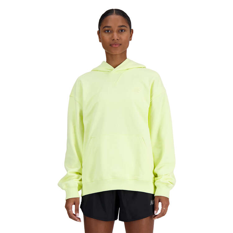 New Balance Womens Athletics French Terry Hoodie, Lime, rebel_hi-res