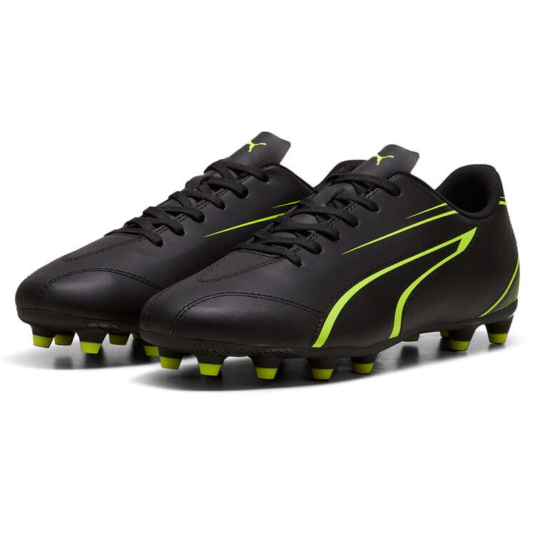 Puma Vitoria Kids Football Boots, Black/Lime, rebel_hi-res