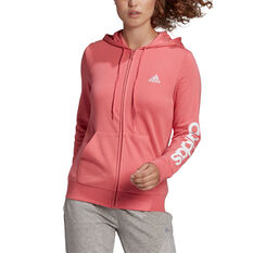 adidas Womens Essentials Logo Full Zip Hoodie Orange XS, Orange, rebel_hi-res
