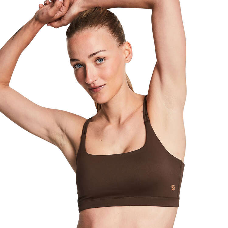 Bahe Womens Dinamica Strappy Active Sports Bra Brown XS, Brown, rebel_hi-res