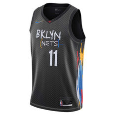Nike Brooklyn Nets Kyrie Irving 2020/21 Kids City Edition Swingman Jersey Black S, Black, rebel_hi-res