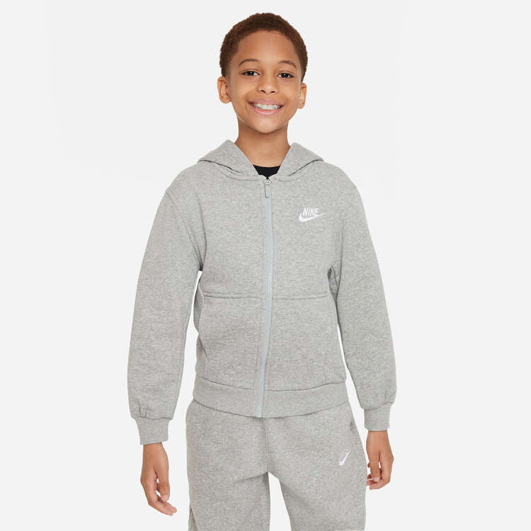 Nike Kids Sportswear Club Fleece Full-Zip Hoodie, Grey, rebel_hi-res