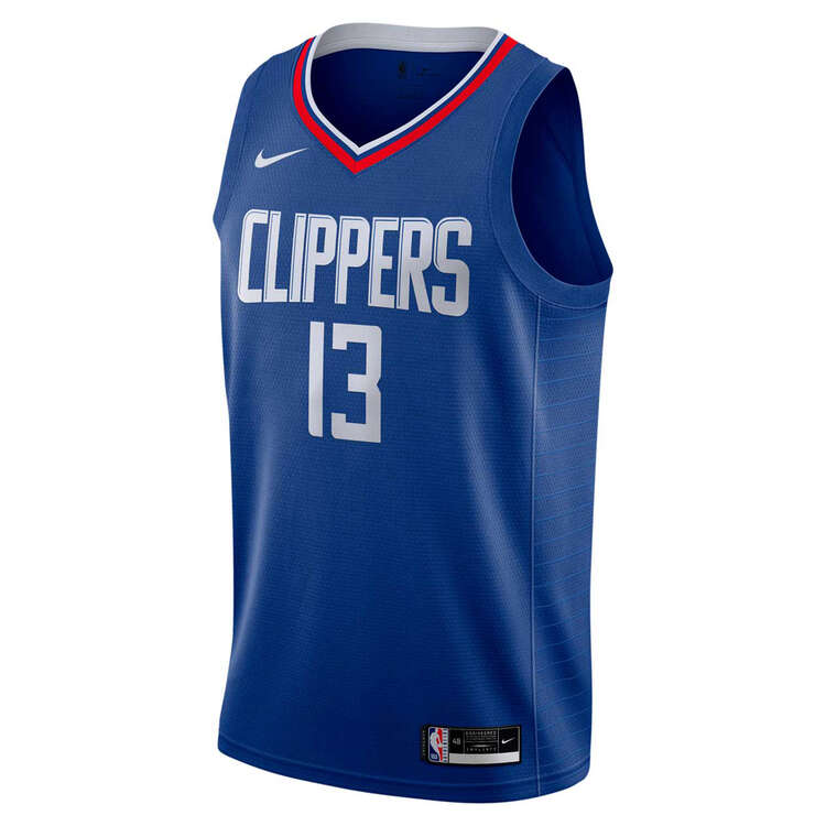 Nike Los Angeles Clippers Paul George 2020/21 Mens Icon Edition Authentic Jersey Blue S, Blue, rebel_hi-res