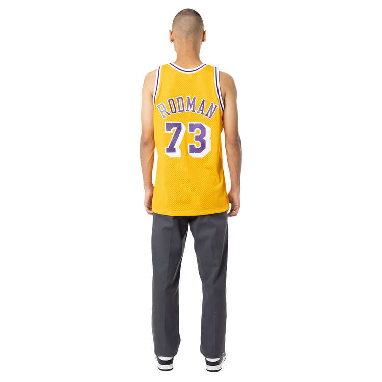 Mitchell & Ness Los Angeles Lakers Dennis Rodman 1998/99 Basketball Jersey, Yellow, rebel_hi-res