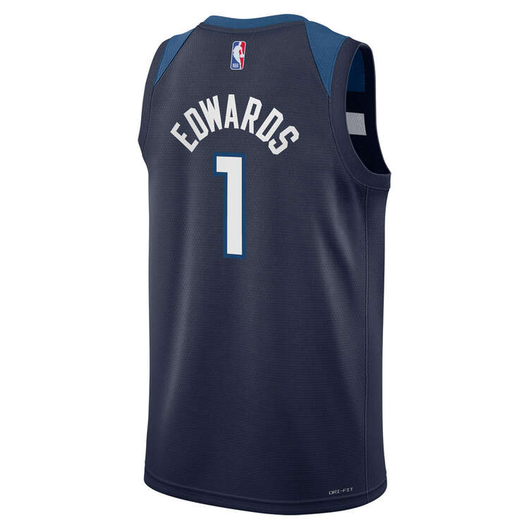 Nike Youth Minnesota Timberwolves Anthony Edwards 2023/24 Icon Basketball Jersey Navy S, Navy, rebel_hi-res