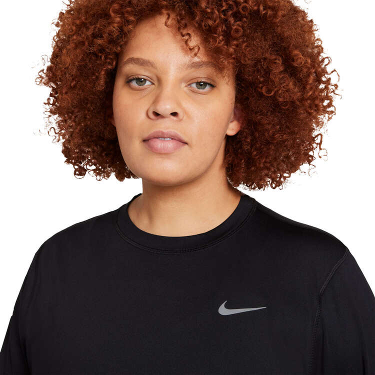 Nike Womens Running Crew Top (Plus Size), Black, rebel_hi-res